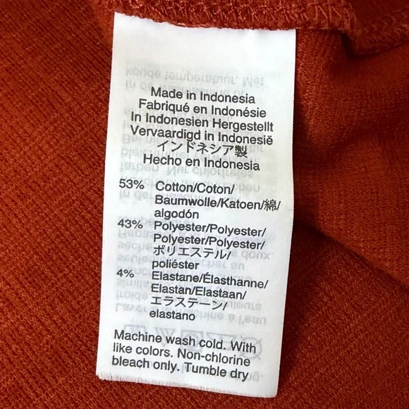 Madewell Ruffle Sleeve Top Rust Orange Square Neck Textured S - Picture 8 of 12